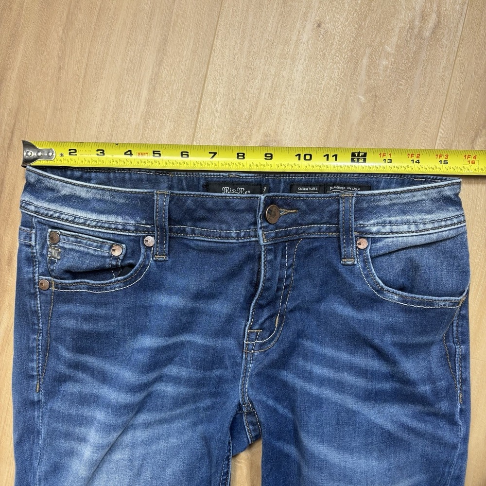 Miss Me Signature Ankle Skinny Jeans Size 29 Y2K Distressed Embroidered - Picture 4 of 10